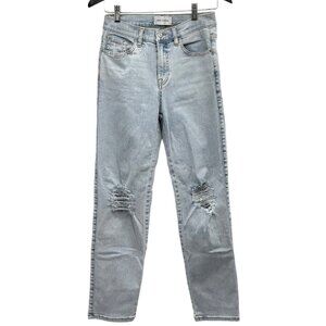 Sene X Emma Kristen Liggett Sea Skinny Ripped Distressed Knee Holes Denim Jeans